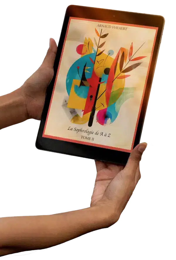 Tome 2 - Sophrologie de A à Z mockup tablet hand